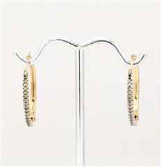 10K Yellow Gold 2.3g Cute Classic Diamond Dainty Hoop Formal Dress Earrings